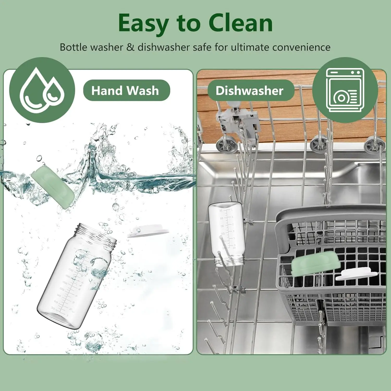 Botellas de recolección de botellas de almacenamiento de leche materna, contenedor de leche materna de cuello ancho Compatible con extractor de leche Momcozy/Spectra S1 S2 - imagen 4