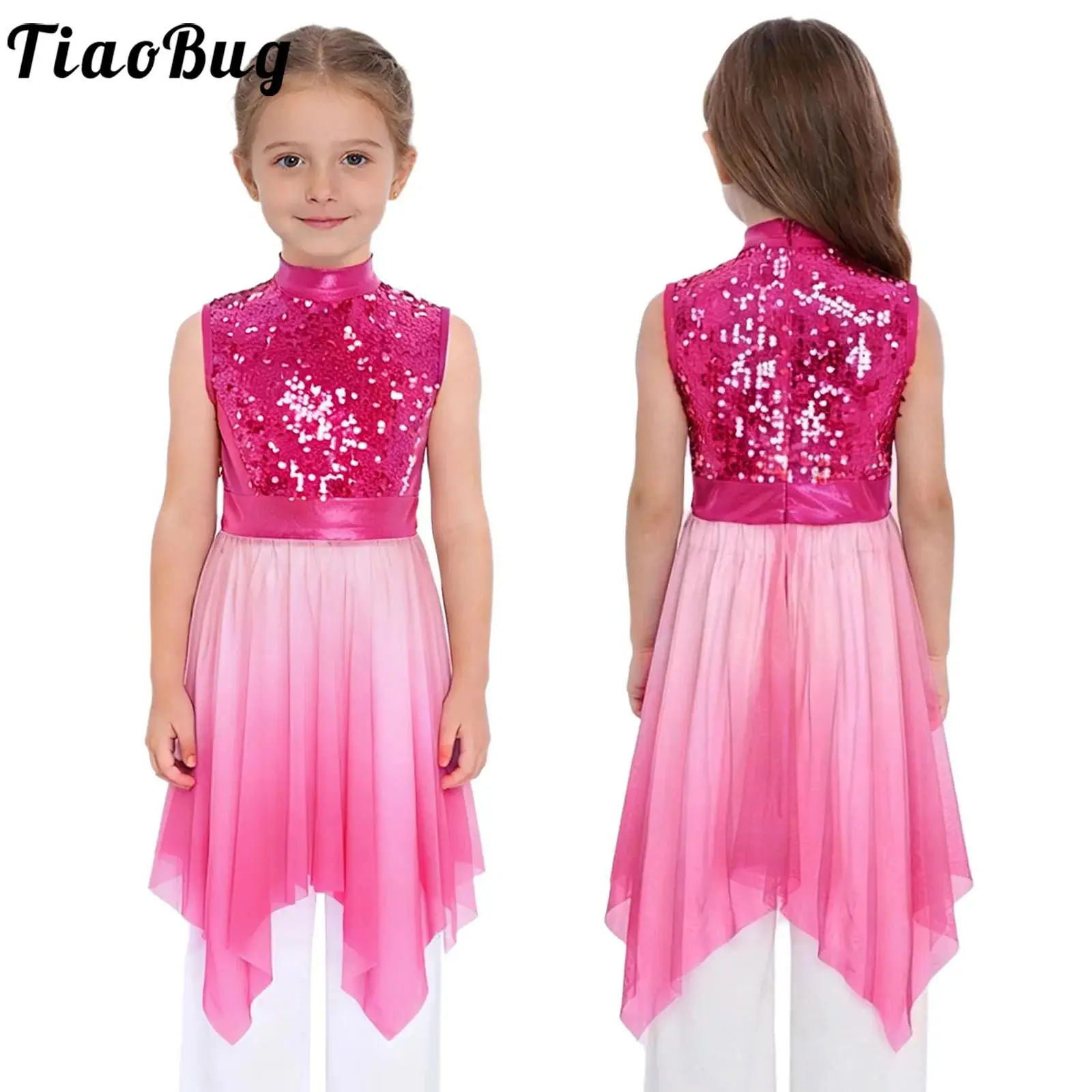 Vestido litúrgico con lentejuelas para niña – Túnica de coro - imagen 2