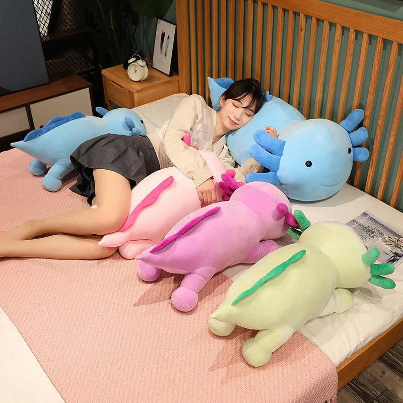 Peluche axolotl bebé gigante tumbado con rostro sonriente - Regalo - imagen 5