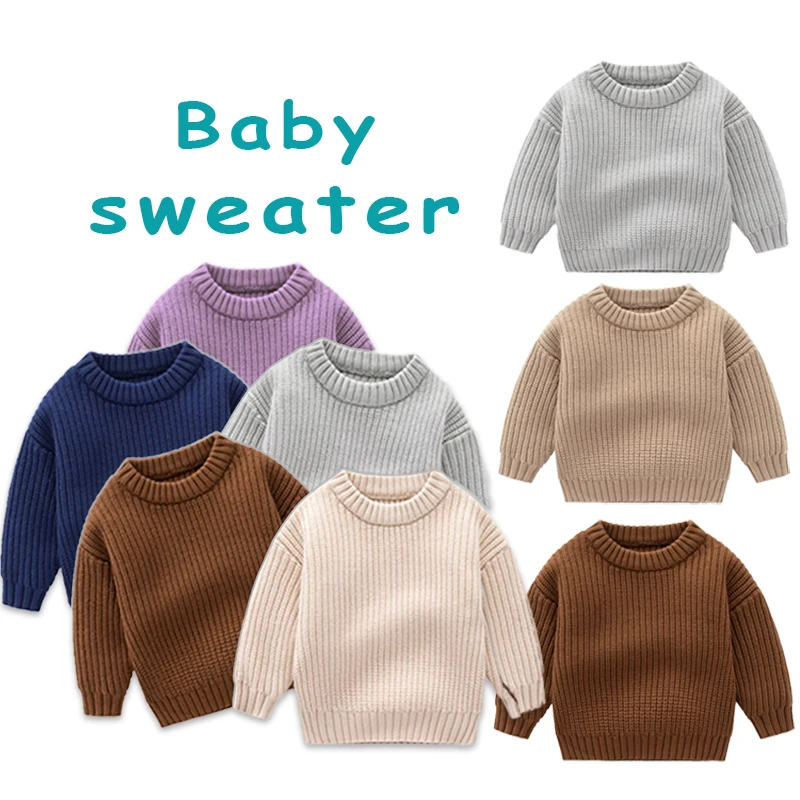 Suéter suelto de punto para bebé, ropa de otoño e invierno para bebé, niño y niña, jersey de cuello redondo para niño y niña, prendas de vestir exteriores para bebé - imagen 4
