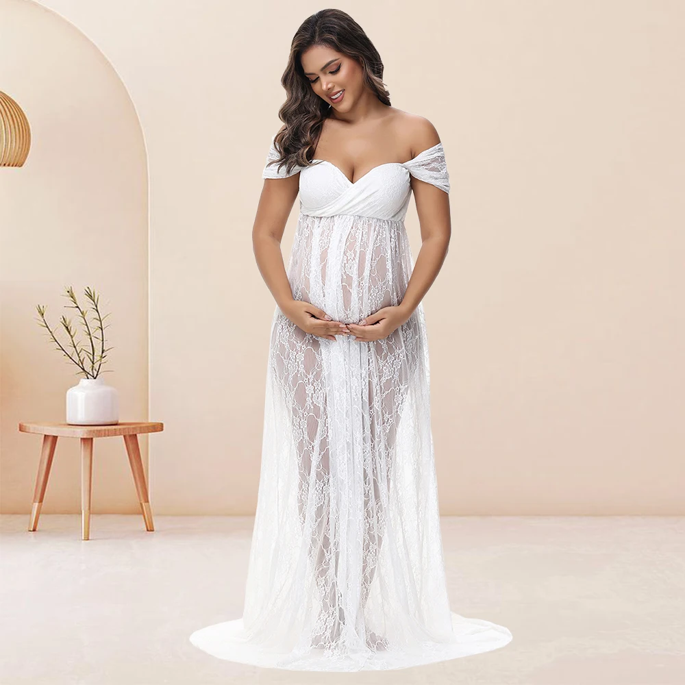 Vestido de maternidad bohemio con encaje para verano - Baby Shower