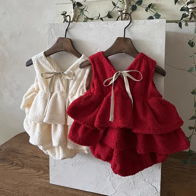 MILANCEL Vestido de invierno para bebé con lazo - imagen 3