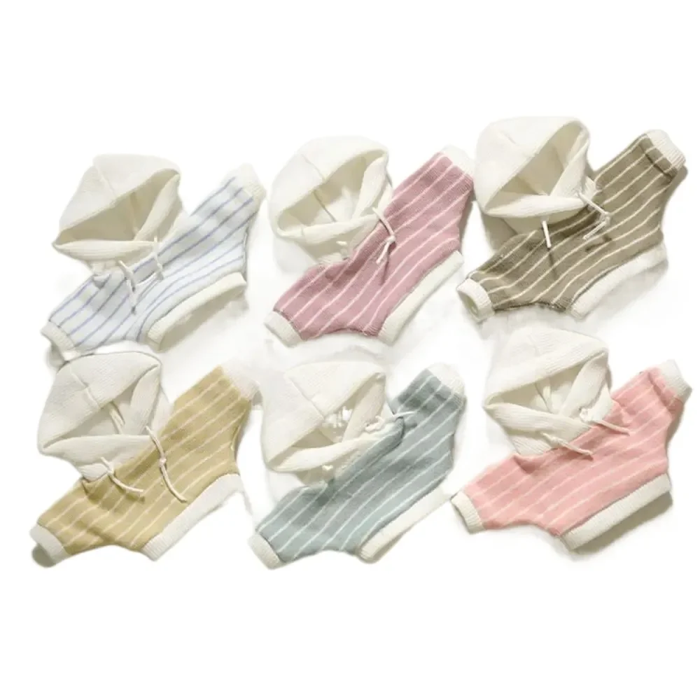 Sudaderas con capucha bonitas hechas a mano para muñeca de algodón de 10cm, ropa informal, sudadera, trajes, ropa de moda, accesorios para muñecas, juguetes para niños - imagen 2