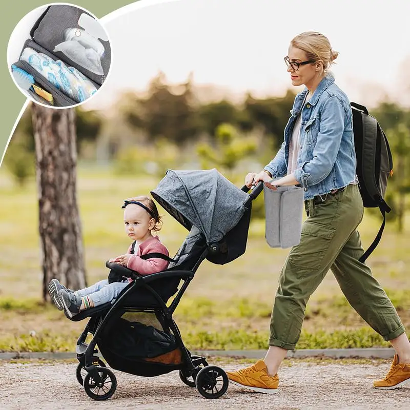Bolsa de pañales plegable de gran capacidad para viaje y cochecito - imagen 3