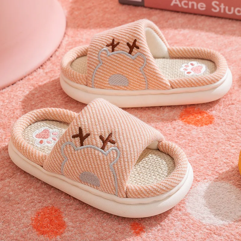 Zapatillas de lino y algodón antideslizantes para bebé