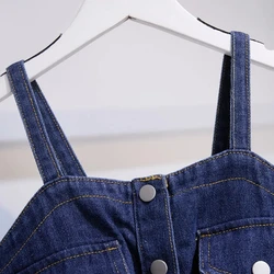 Mono vaquero infantil de mezclilla con pierna ancha - Verano
