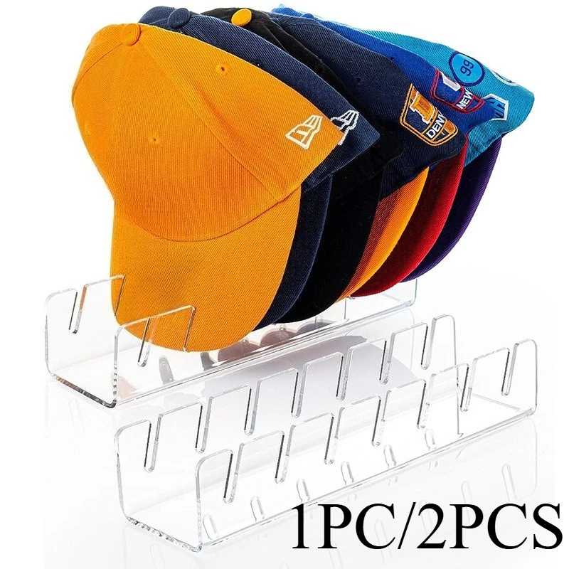 Estante de almacenamiento de sombreros acrílico para el hogar, estante de exhibición para almacenamiento de sombreros, estante para sombreros de béisbol para tienda de ropa, soporte para sombrero de pico de pato, 1 ud./2 uds.