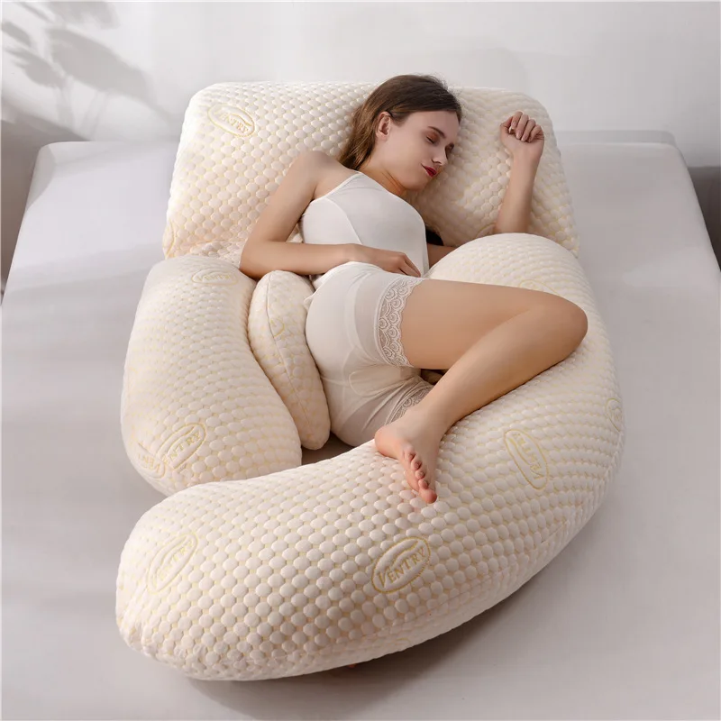 Soporte completo para el cuerpo para mujeres embarazadas. Alivio para el vientre y la espalda. Funda extraíble y lavable. Cómodo reposadero en forma de G para futuras mamás - imagen 2