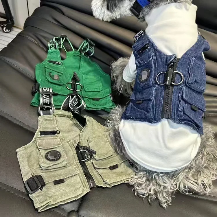 Chaleco de trabajo para perros, chaqueta de oso de peluche Schnauzer, ropa de trabajo para mascotas, ropa para cachorros, Otoño e Invierno - imagen 4
