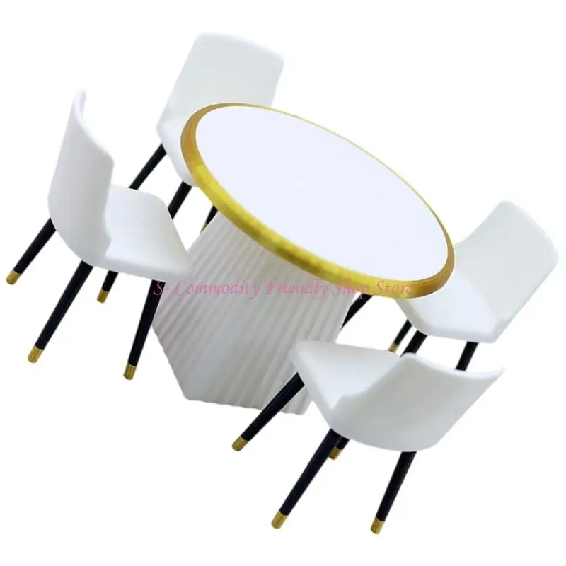 85ae y sillas miniatura plegables establecidas accesorios realistas 1/12 casas muñecas con detalles