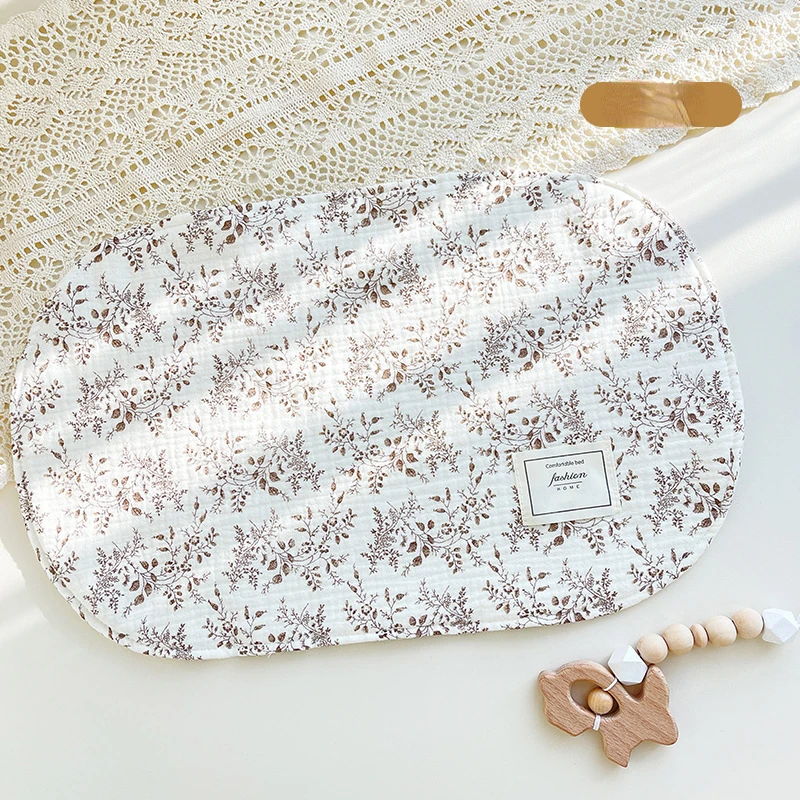 Almohada de gasa de 8 capas para bebé recién nacido, toalla de algodón suave transpirable de doble cara, ropa de cama de verano, protección para la cabeza del bebé - imagen 3