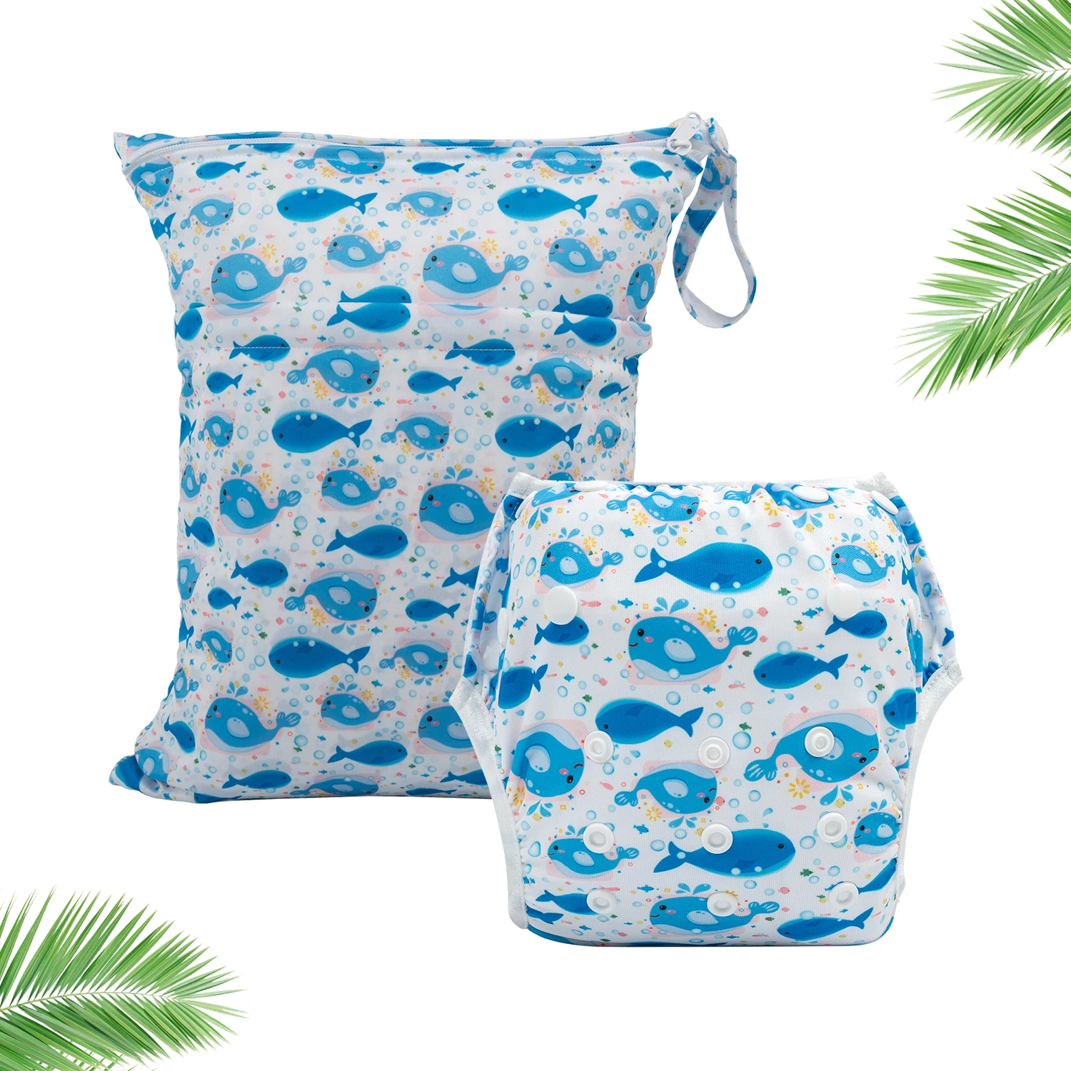 Pañal de natación reutilizable ALVABABY con bolsa seca y húmeda - imagen 3