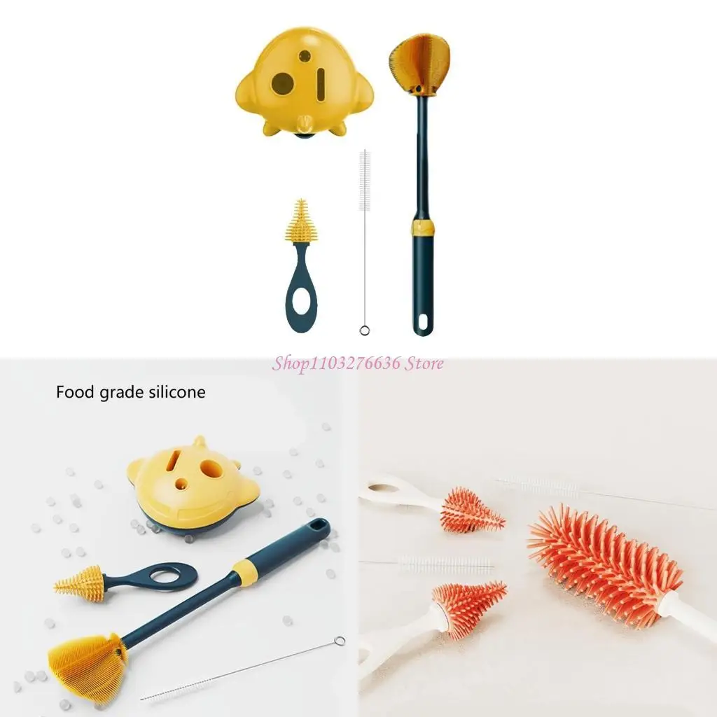 R6FD Baby Feeding Essential 3 piezas Botella Juego recién nacidos Cepillos botella Cepillos paja