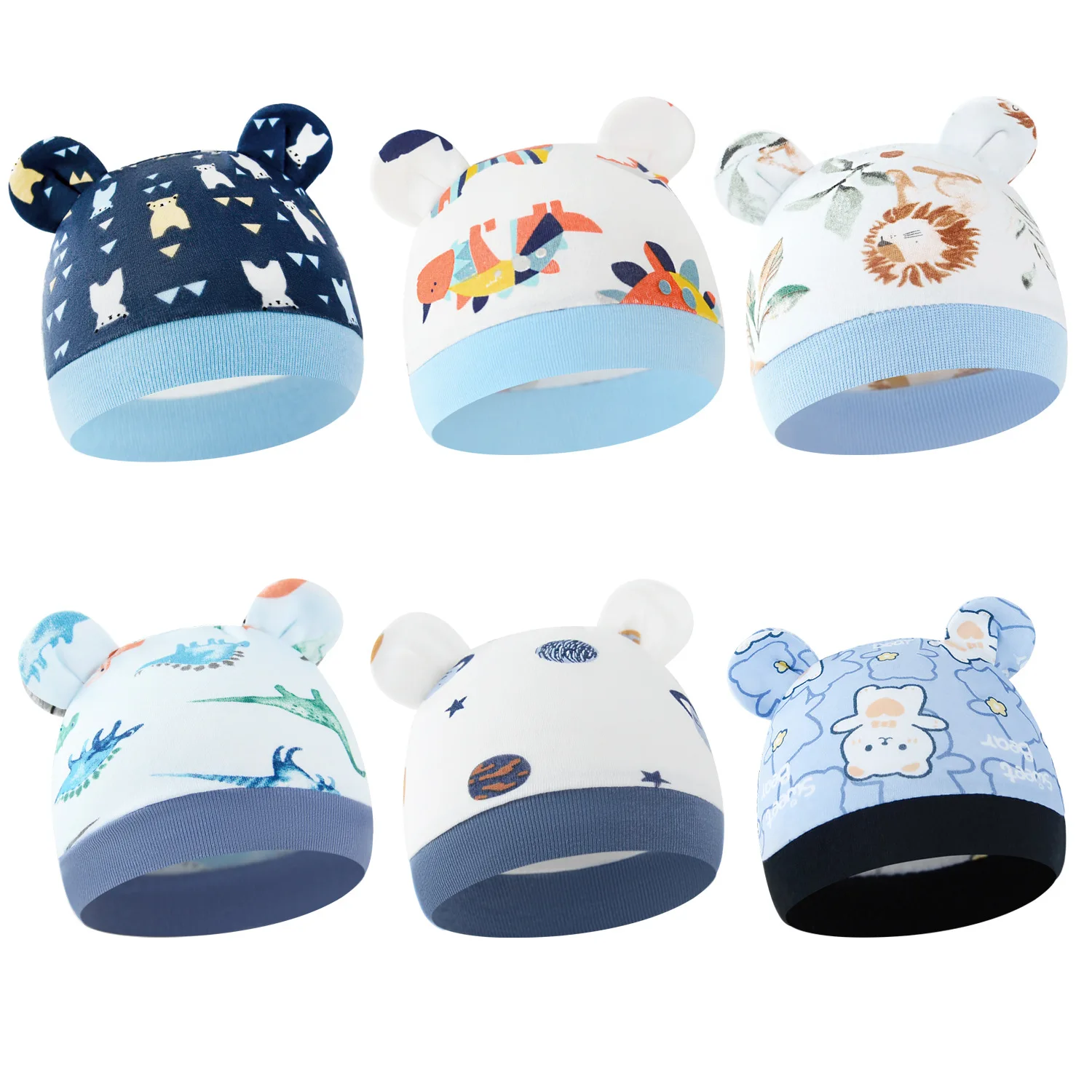 Gorros fetales para bebé recién nacido de dibujos animados bonitos primavera otoño niños niñas gorros fetales de algodón gorros infantiles accesorios 0-3 meses