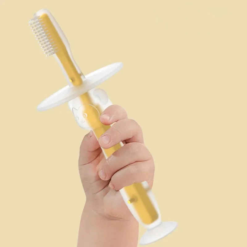 Cepillo de dientes de silicona para bebé – Mango suave flexible - imagen 2