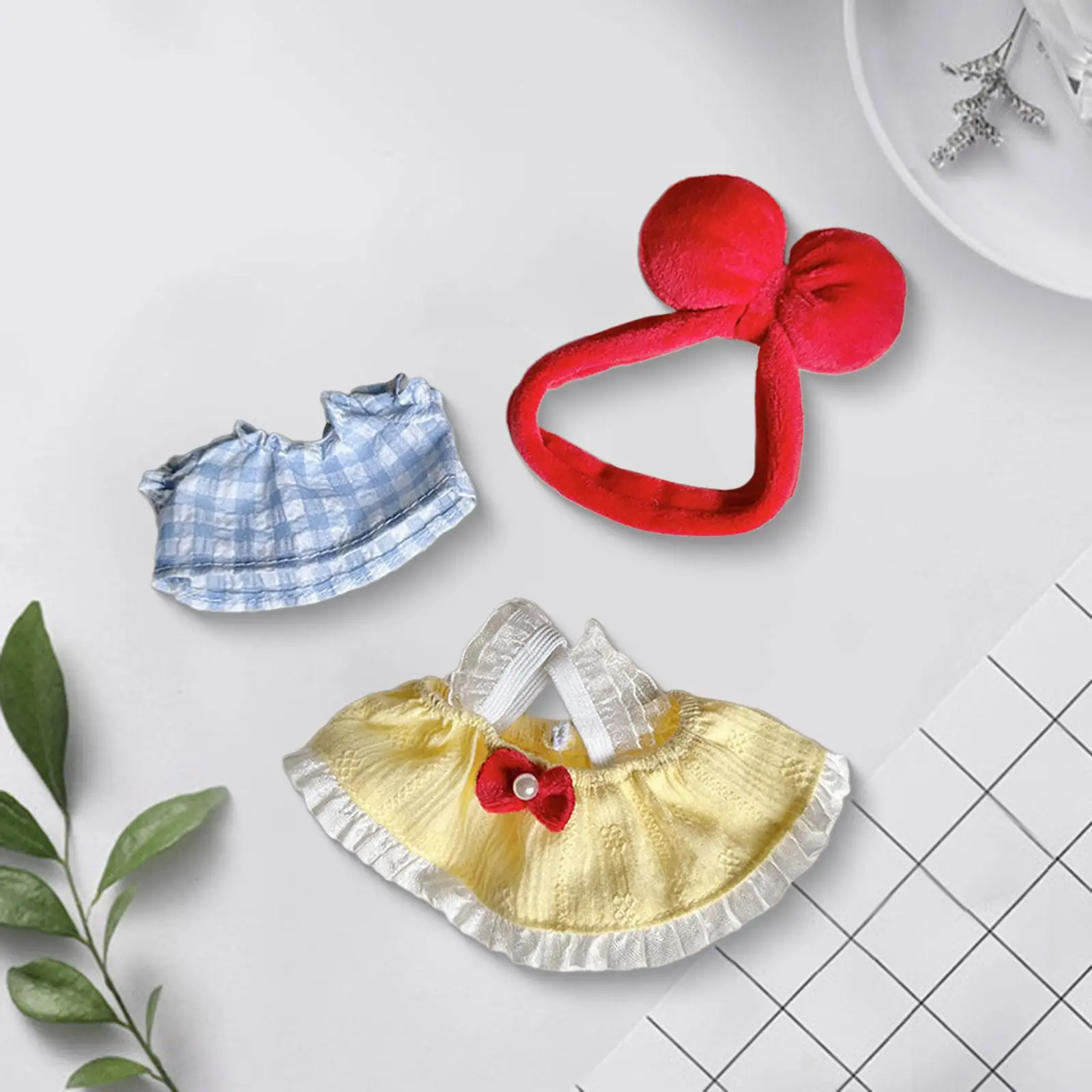 Plush Doll Suspender Skirt Make Your Own Dolls, DIY Educational Pretend Play Costumes Clothing Dress up for 6.69'' Doll