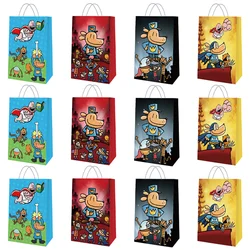 Bolsa de regalo de Anime para hombre y perro, estuche creativo de película con bonito patrón de dibujos animados, saco de dulces de papel Kraft a la moda, suministros para fiestas, 12 Uds.