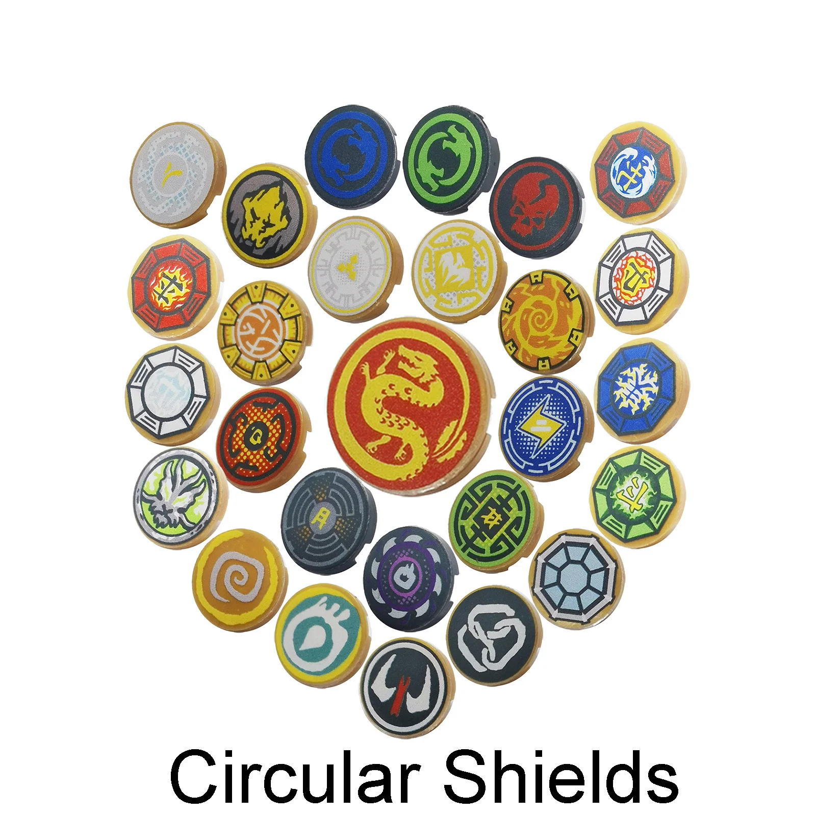 Accesorio de bloques de construcción DIY, escudo fantasma Ninja, Masters of Spinjitzu, película de dibujos animados para personajes Ninja, escudos, juguetes para niños - imagen 2