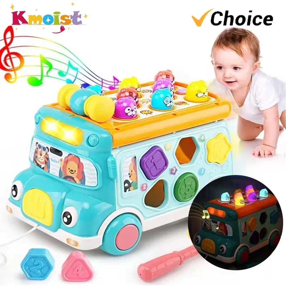 Autobús escolar musical con bloques y juego de topo para bebé - imagen 4