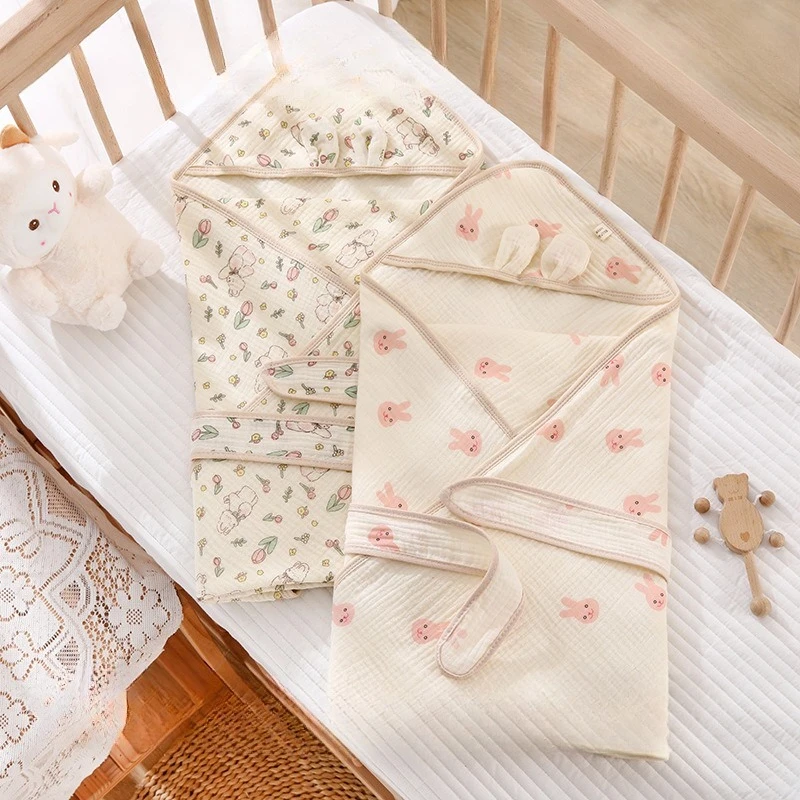Manta de algodón suave con estampado floral para bebé recién nacido - imagen 2