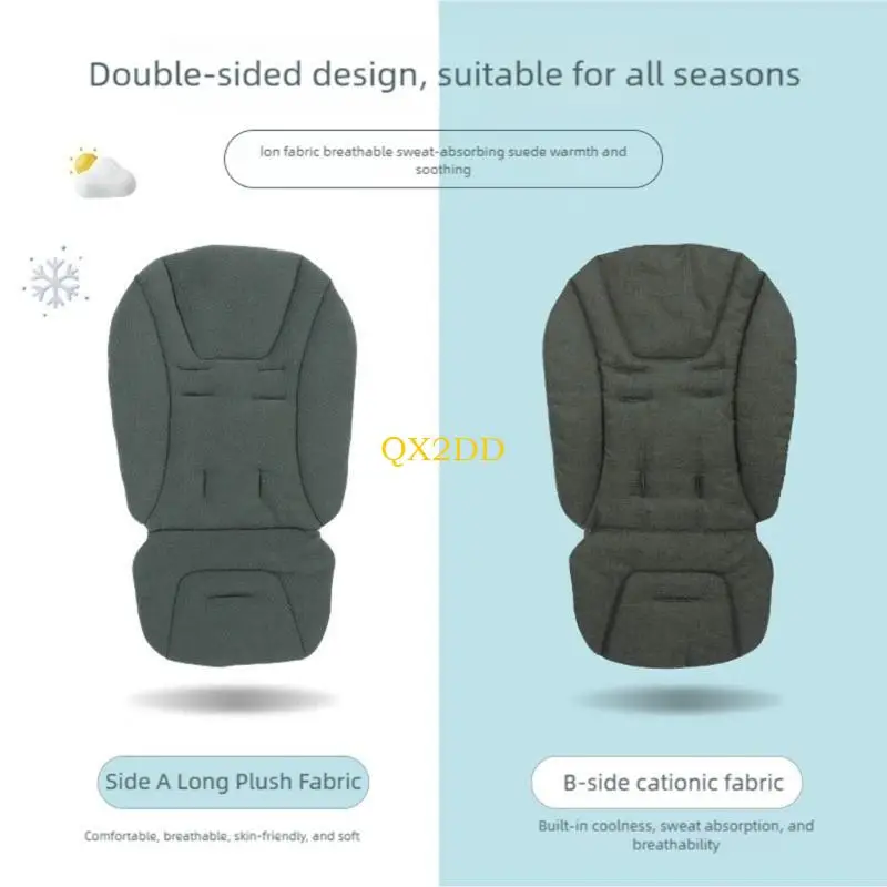 QX2D Cojín engrosado para cochecito bebé reversible en estaciones - imagen 4