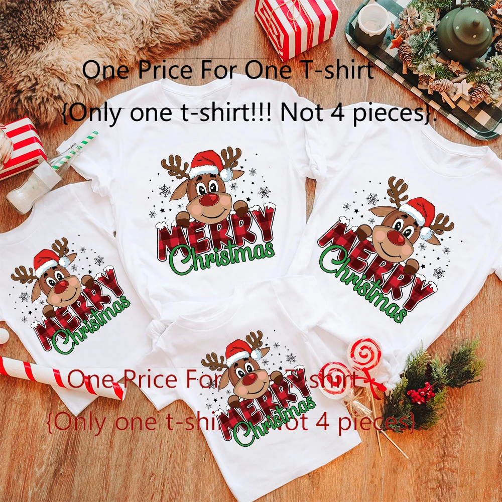 Feliz Navidad familia ropa a juego familia Navidad camiseta a juego mamá papá hija hijo bebé Tops camisa regalo de vacaciones - imagen 2
