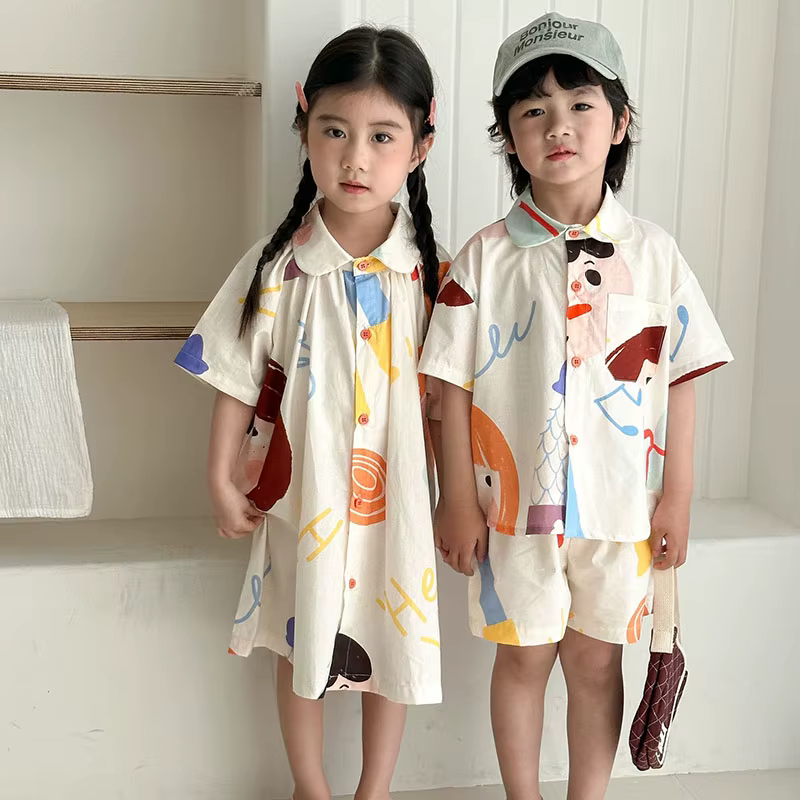 Conjunto verano hermanos: vestido grafiti y camisa manga corta - imagen 5