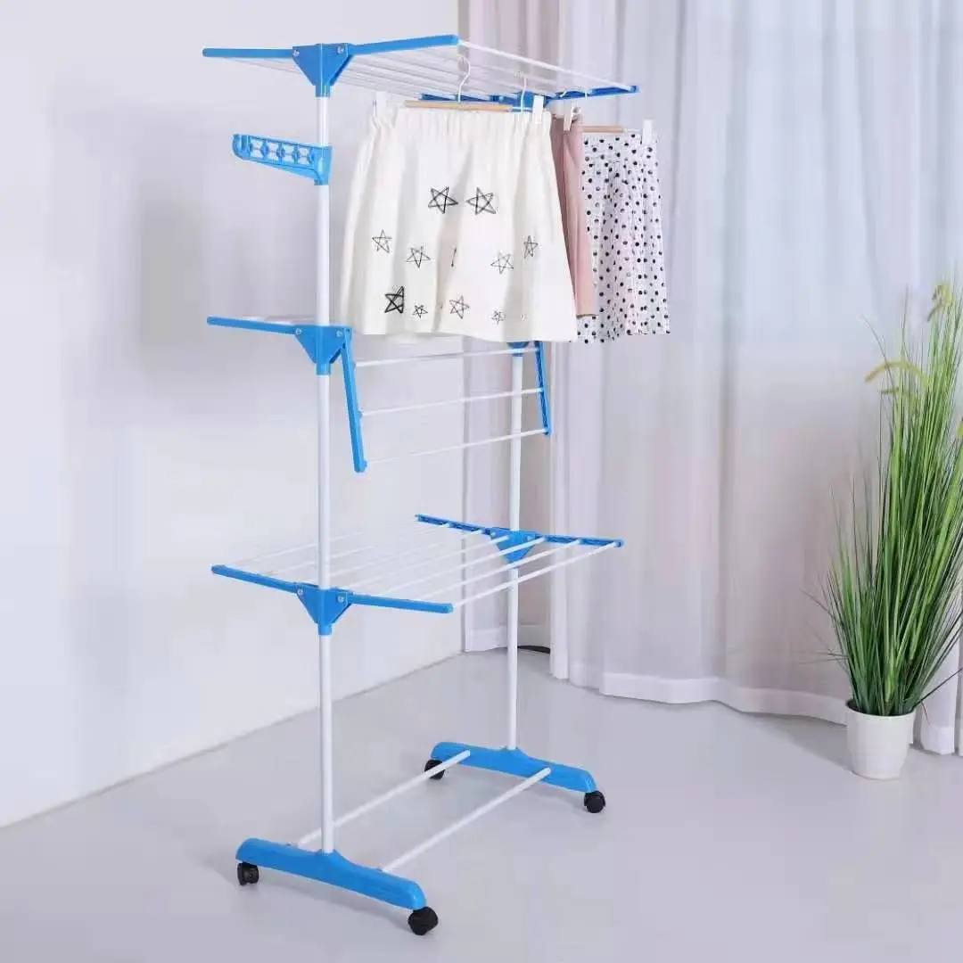 Estante multifuncional para el hogar, Perchero de pie en forma de ala, plegable, para secado de ropa, colgador de suelo, novedad - imagen 5