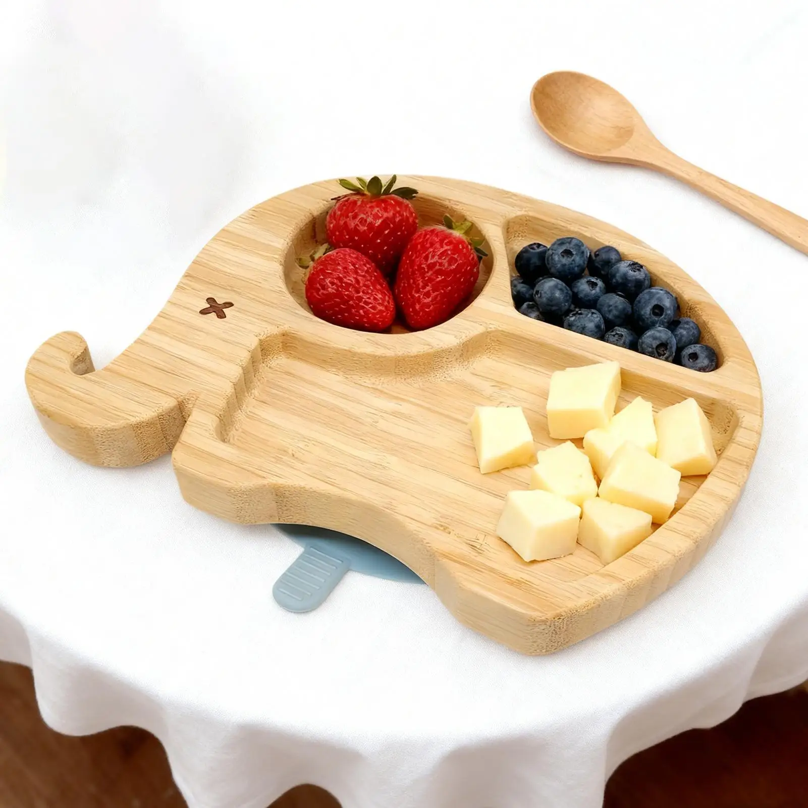 Juego de vajilla para niños, plato dividido de dibujos animados y mantel individual, juego de vajilla para niños de dibujos animados para acampar, comedor al aire libre, viajes - imagen 4