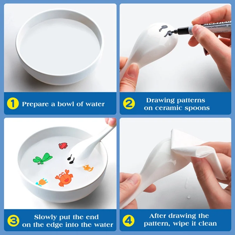 Bolígrafo mágico de pintura al agua para niños, marcadores coloridos de tinta flotante, bolígrafos de agua para garabatos, juguetes educativos Montessori, 1/12 piezas - imagen 3