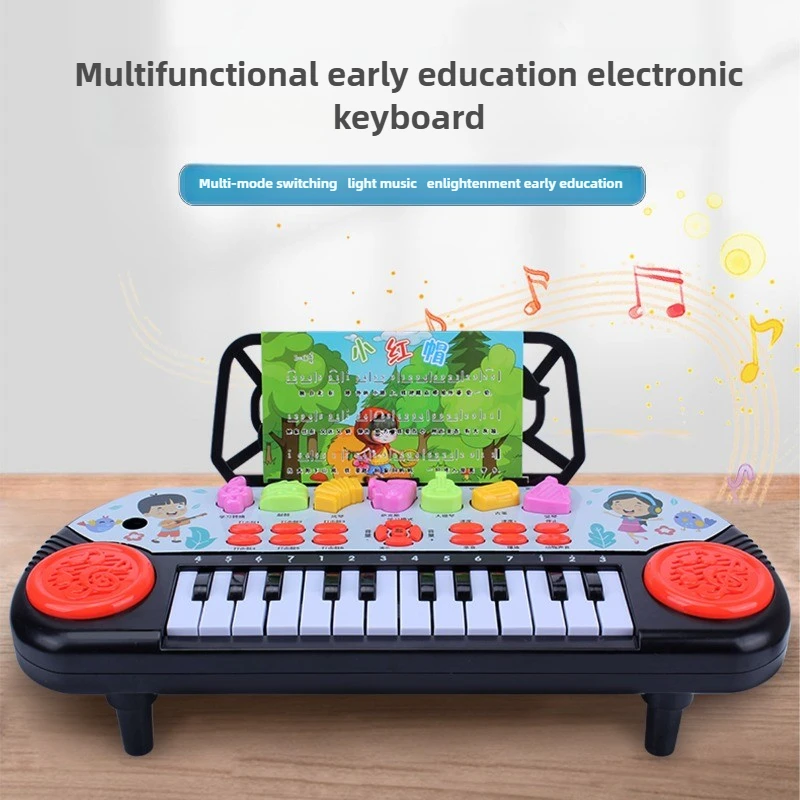 Teclado de Piano de 24 teclas, juguete de aprendizaje interactivo con canción de demostración, regalo Musical para niños de 3 a 6 años, herramienta de educación temprana, regalo de cumpleaños - imagen 3