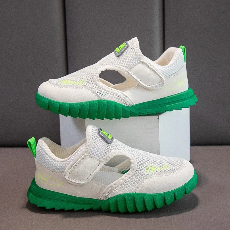 Zapatos para niños, novedad de verano, serie, moda informal, malla transpirable, calzado deportivo para niños, sandalias versátiles simples para exteriores para playa para niños y hombres