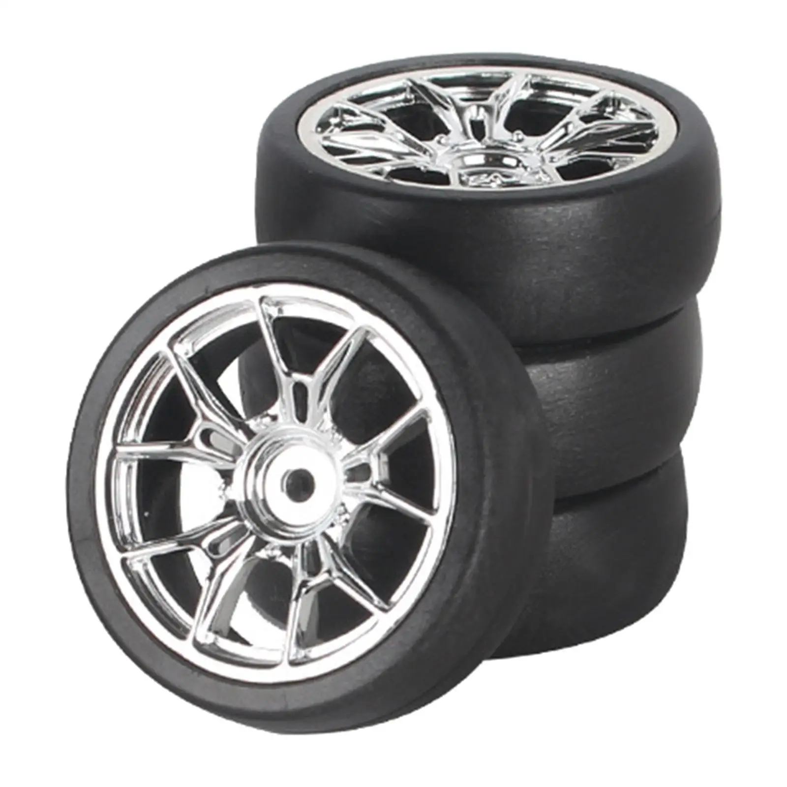 4Pcs RC Drift Tyre Replacement Wheel Rim and Tires Set for 1:18 RC on Road Drift Truck Accessories DIY Modification Part
