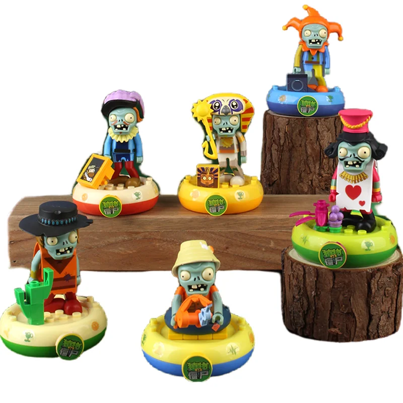 Nuevas plantas VS Zombies bufón Zombie gigante Zombie figura de acción de dibujos animados modelo juguetes de ensamblaje cajas ciegas regalos de Festival para niños - imagen 3
