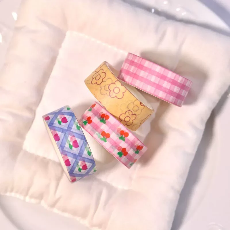 Pegatinas de tulipanes y flores con cinta washi decorativa - imagen 2