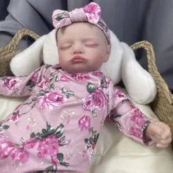 Muñeca bebé Reborn Rosalie realista, pelo pintado a mano para niña