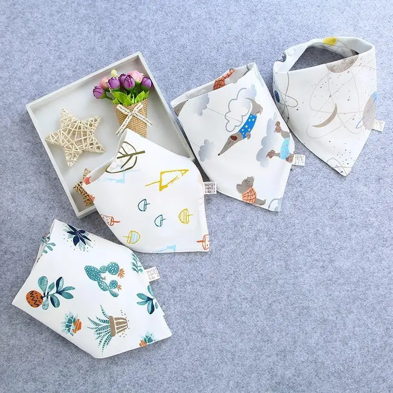 Babero bandana triangular de algodón absorbente para bebés