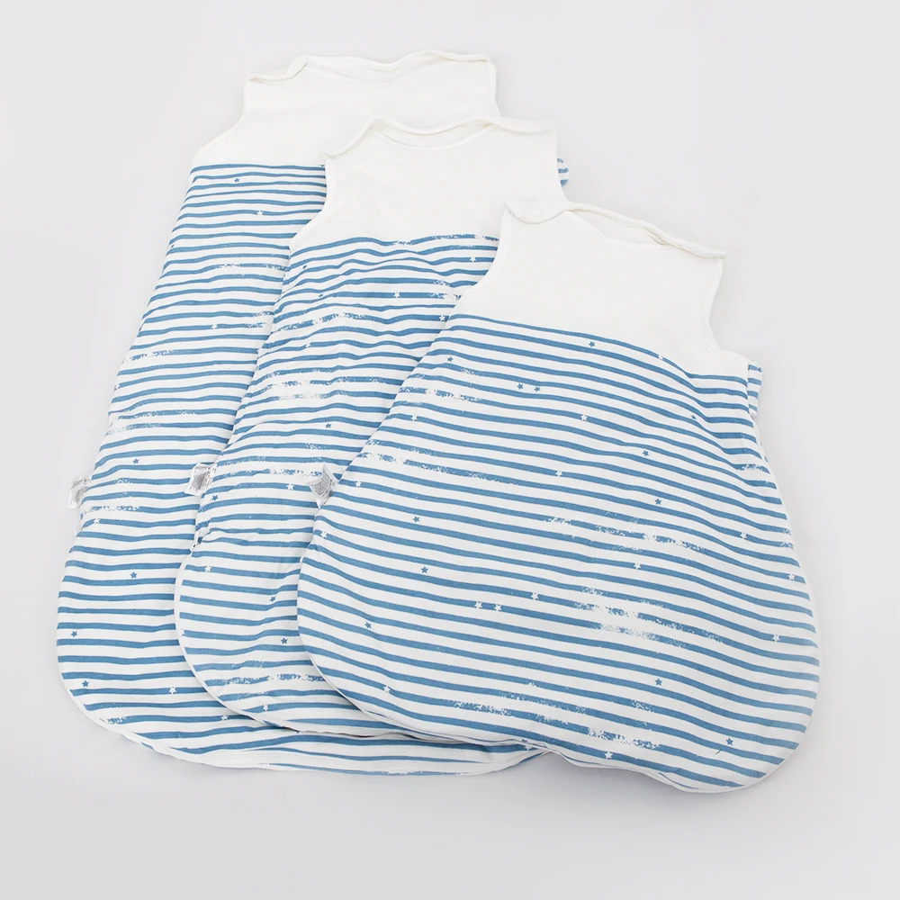 Saco de dormir para bebé de 0 a 24 meses, para niños y niñas, rayas azules y blancas, puntos de barro, estrellas, chaleco de otoño estampado, saco de dormir, manta antipatadas - imagen 3