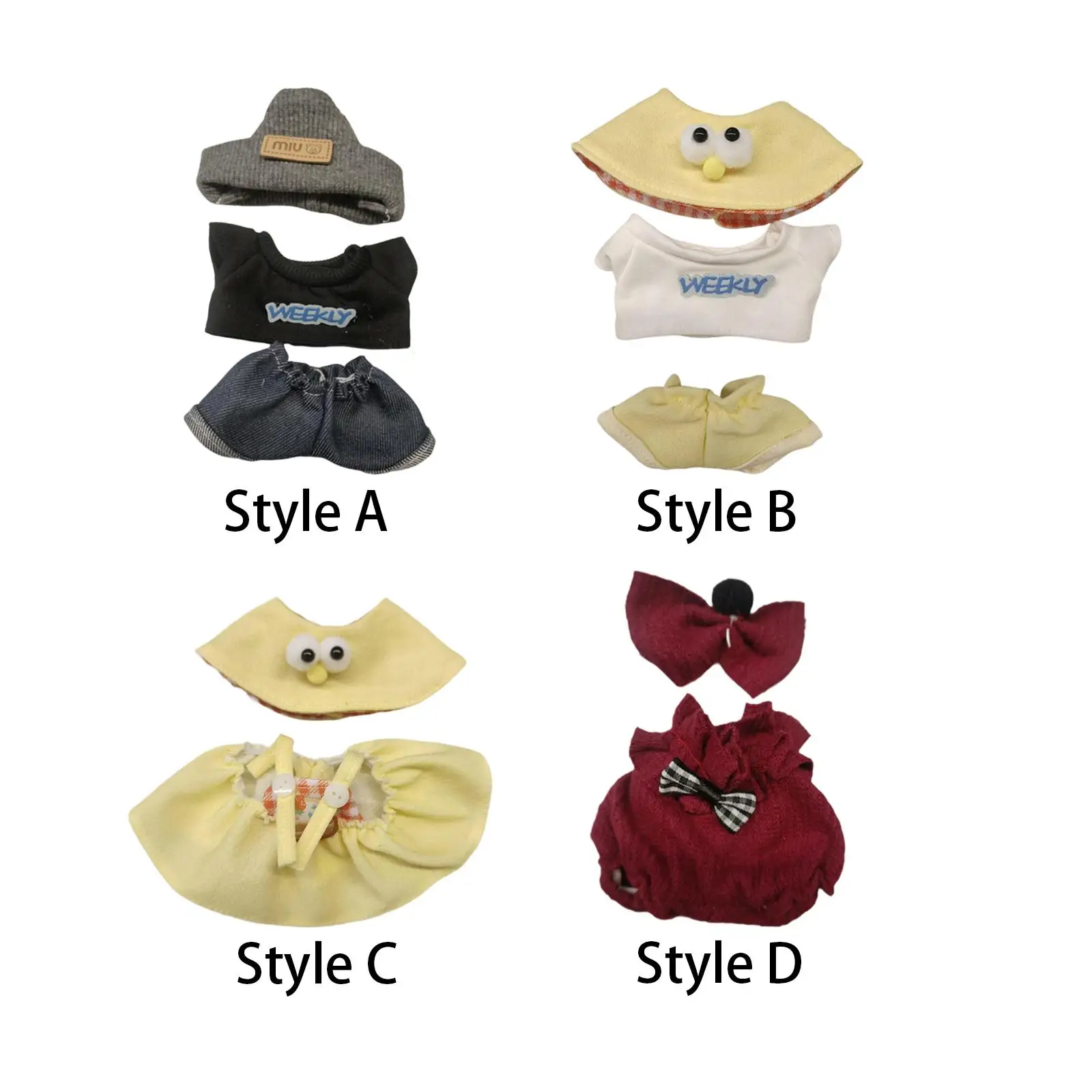 Dolls Clothes Fashion Comfortable Cartoon Dolls Accessories Outfits DIY for 15-17cm Dolls Girl Dolls Dress up New Year Gifts