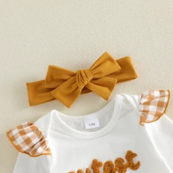 Conjunto de Pascua para niña: body con letras y shorts a cuadros