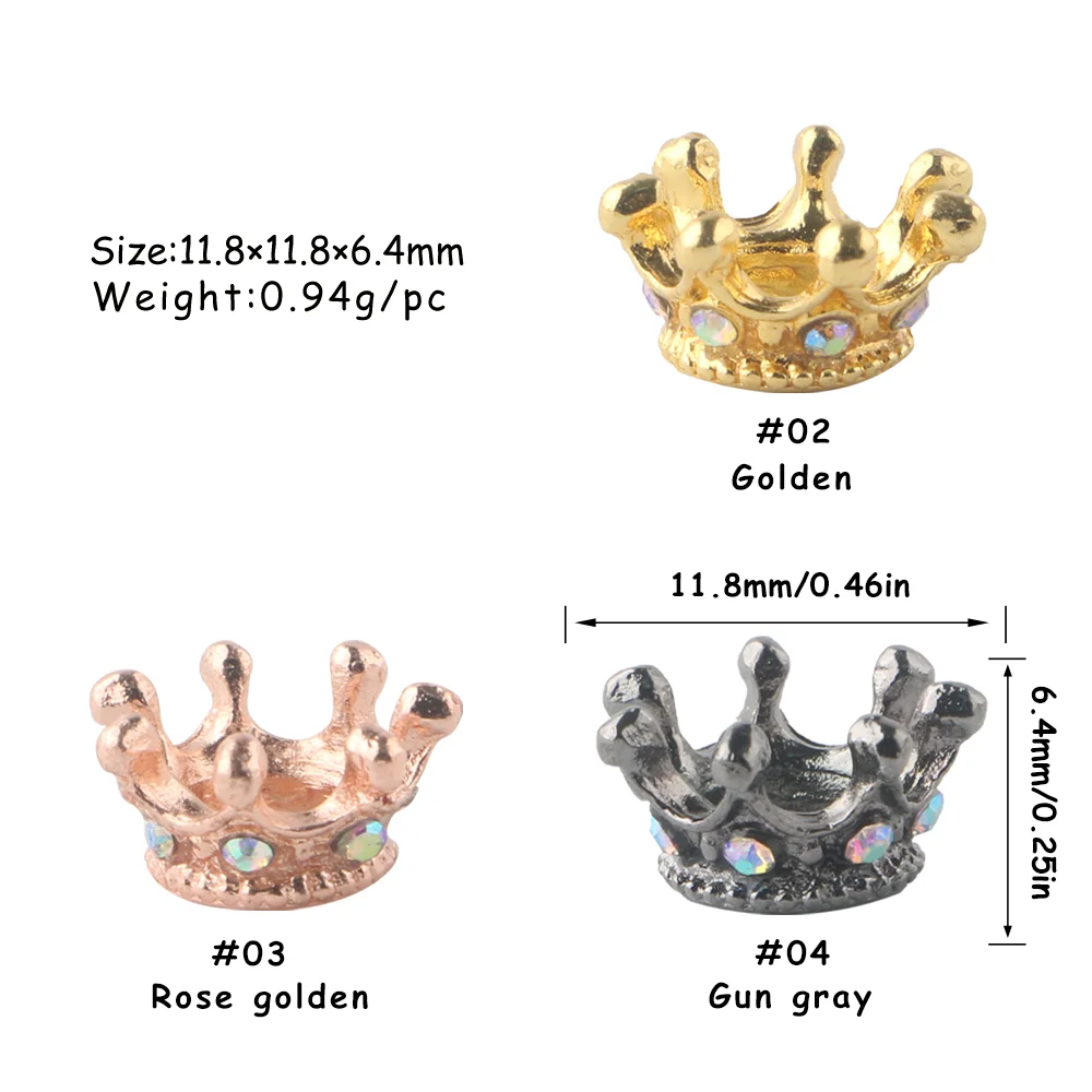 Cuentas metálicas vintage con diseño corona imperial para manualidades - imagen 2