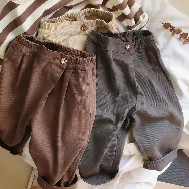 MILANCEL, nuevos pantalones Harem de primavera para niños, 1-6T, Color sólido, pantalones casuales sueltos para niñas, versión coreana, pantalones finos para niños