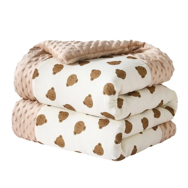 Manta Minky Dot para niños de grado A, edredón para siesta para recién nacidos de guardería, cubierta antipatadas transpirable cálida y agradable para la piel para invierno - imagen 5