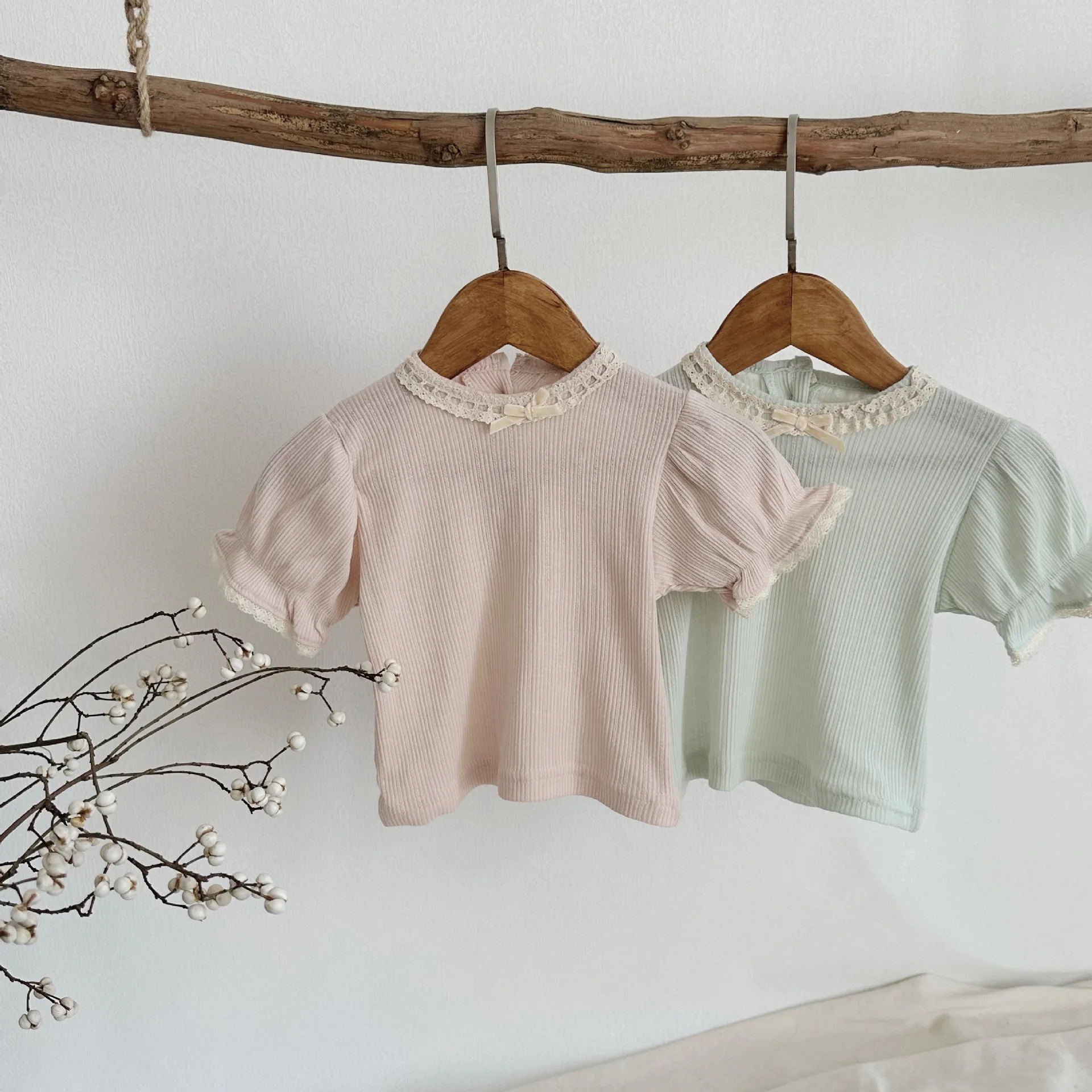 Nueva camiseta de verano para niña recién nacida, ropa para niñas pequeñas, jersey de algodón de manga corta para bebés, Tops - imagen 2