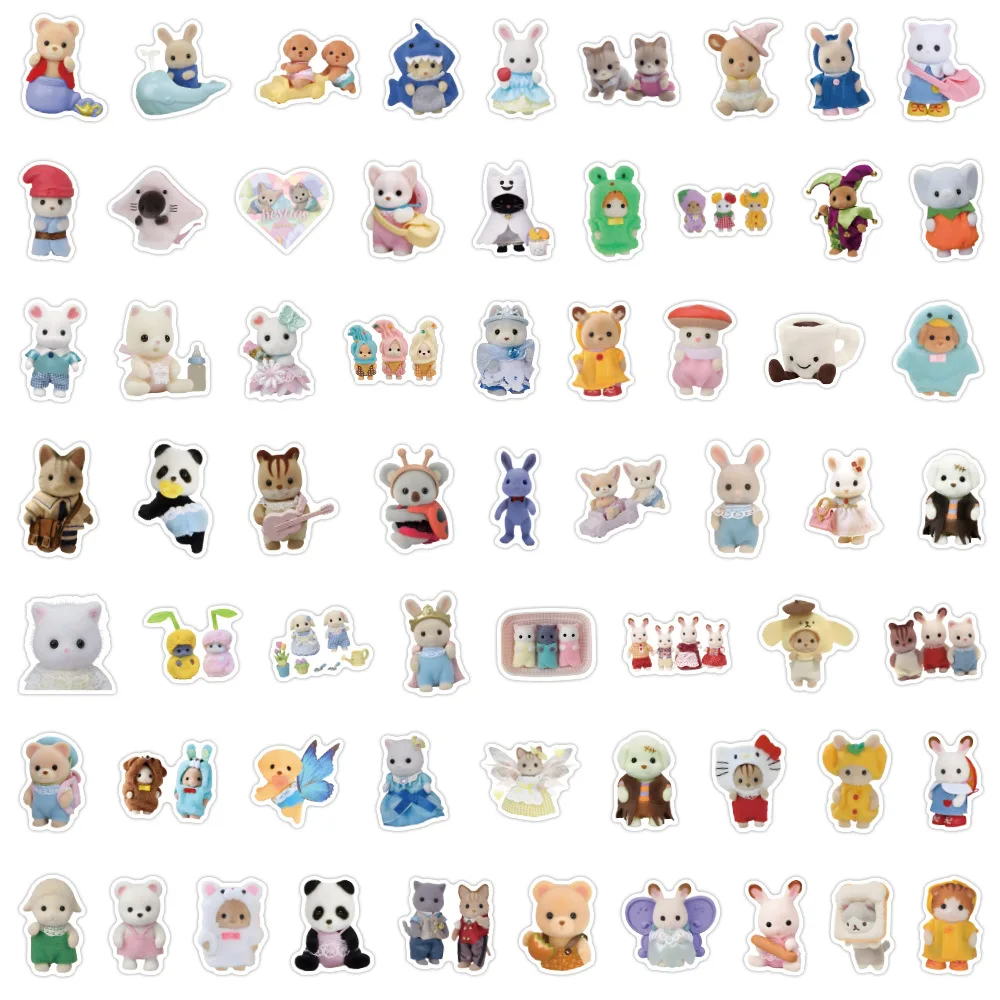 120 unids/set Calico Critters pegatinas decoración cuaderno equipaje pegatinas de dibujos animados juguete - imagen 5