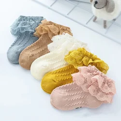Calcetines de encaje blanco para bebé niña – Algodón fino y cómodo