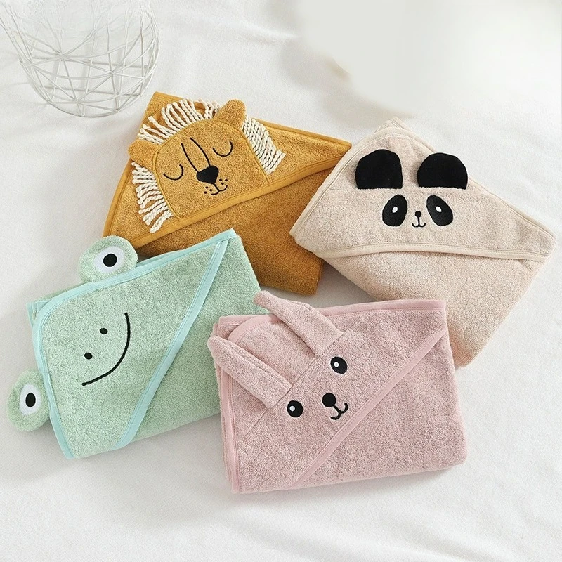 Lindo poncho de baño con capucha felpa antibolitas algodón para bebé - imagen 4