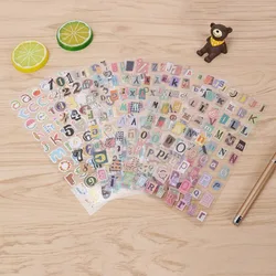 Set de pegatinas scrapbooking alfabeto inglés y números
