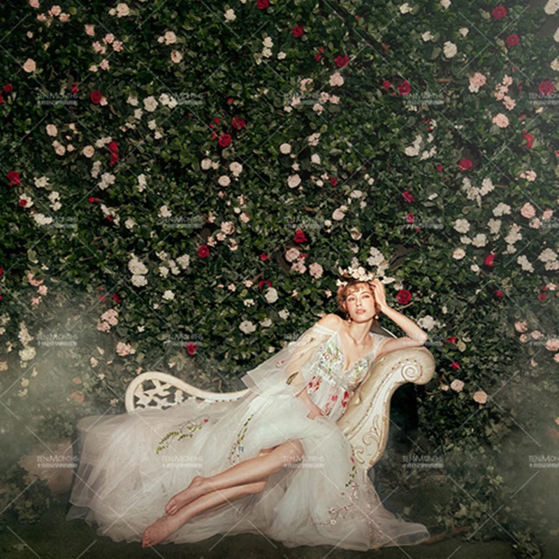 Vestidos de maternidad sexys con hombros descubiertos, vestido de cola de tul de encaje con cuello en V, accesorios de fotografía, fiesta de banquete, ropa de mujer - imagen 4