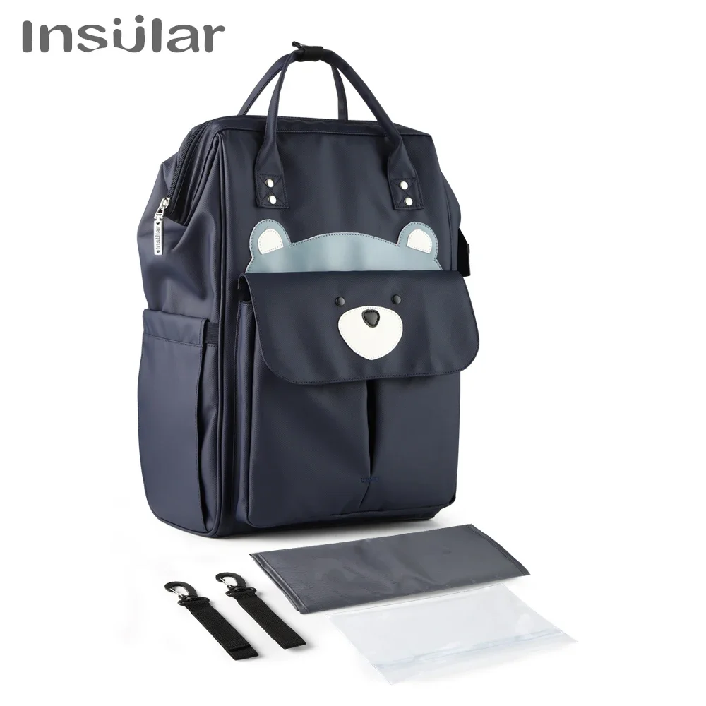 Mochila de pañales Insular impermeable para lactancia y cochecito